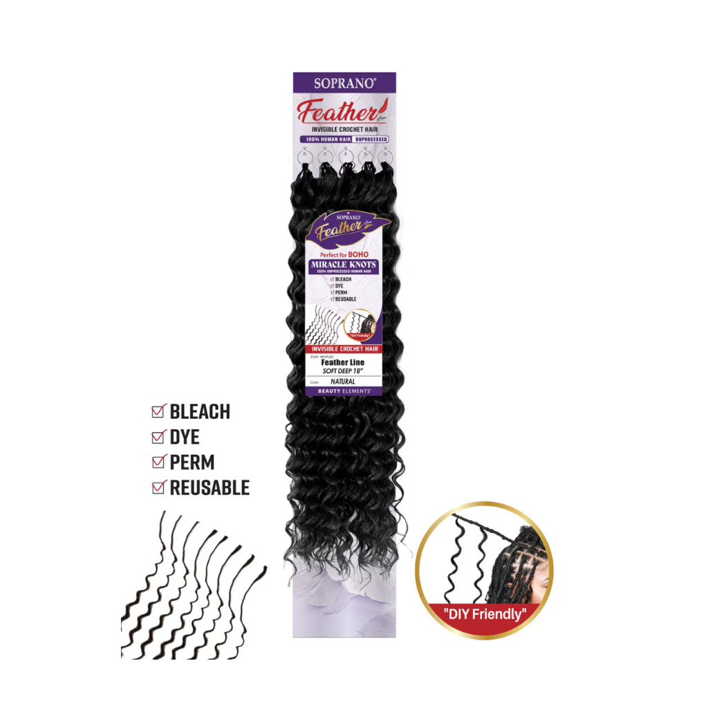 SOPRANO VIRGIN REMI Feather Line SOFT DEEP (60 strands) 18" - BRAID BEAUTY