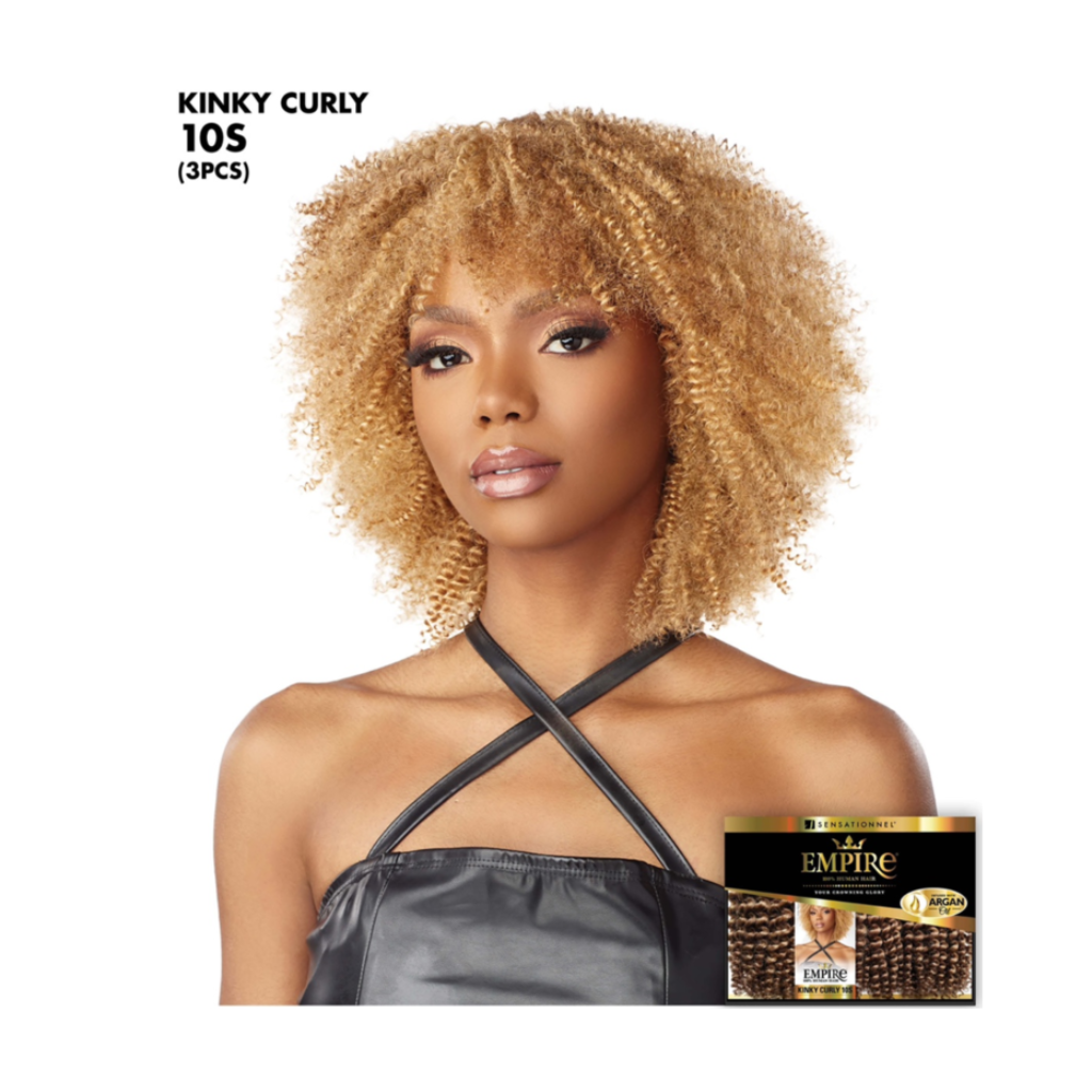 Sensationnel Human Hair Weave Empire 3Pcs Kinky Curly 10S