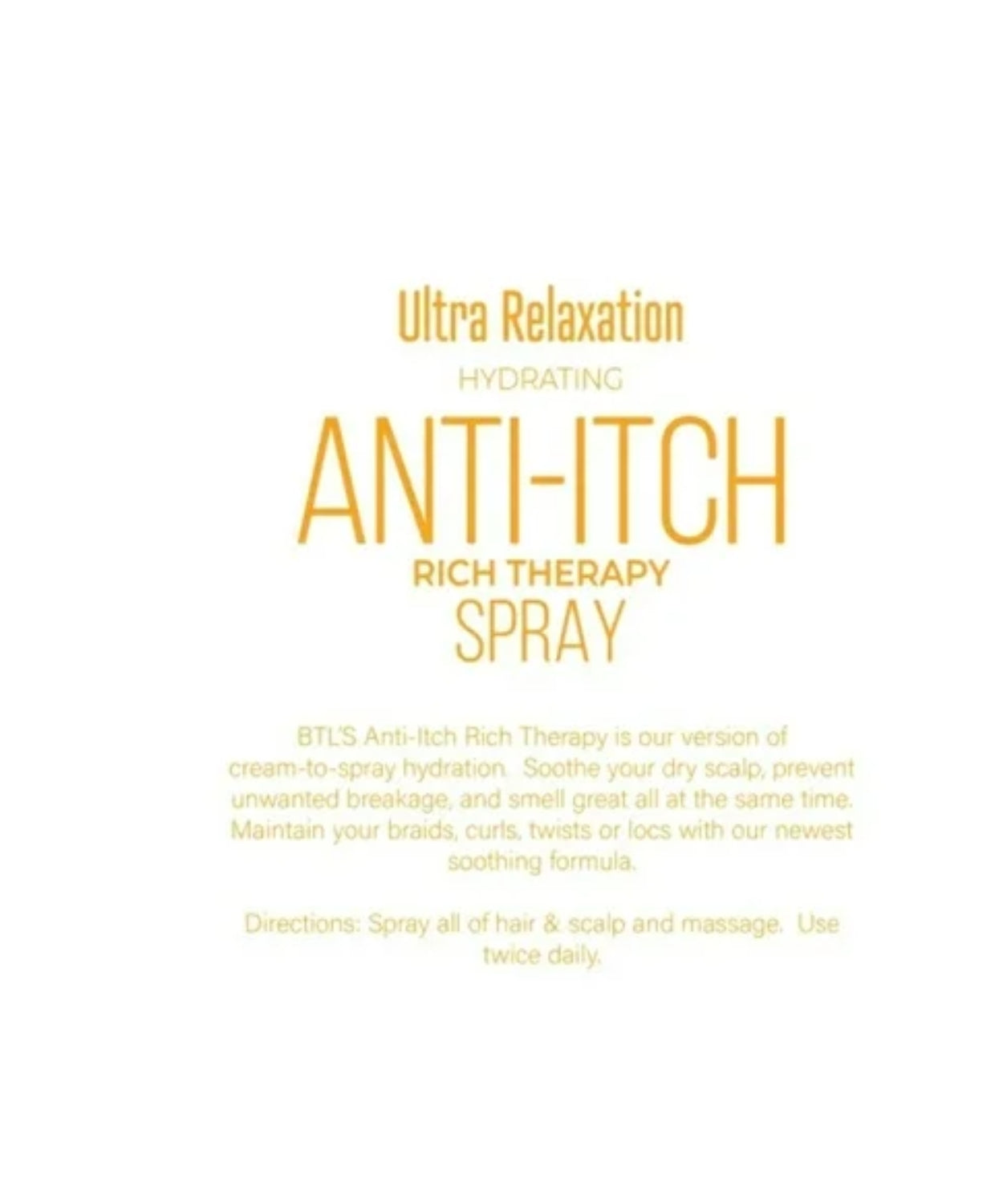 BTL Professional Ultra Relaxation Hydrating Anti-Itch Rich Therapy Spray 8 OZ - BRAID BEAUTY