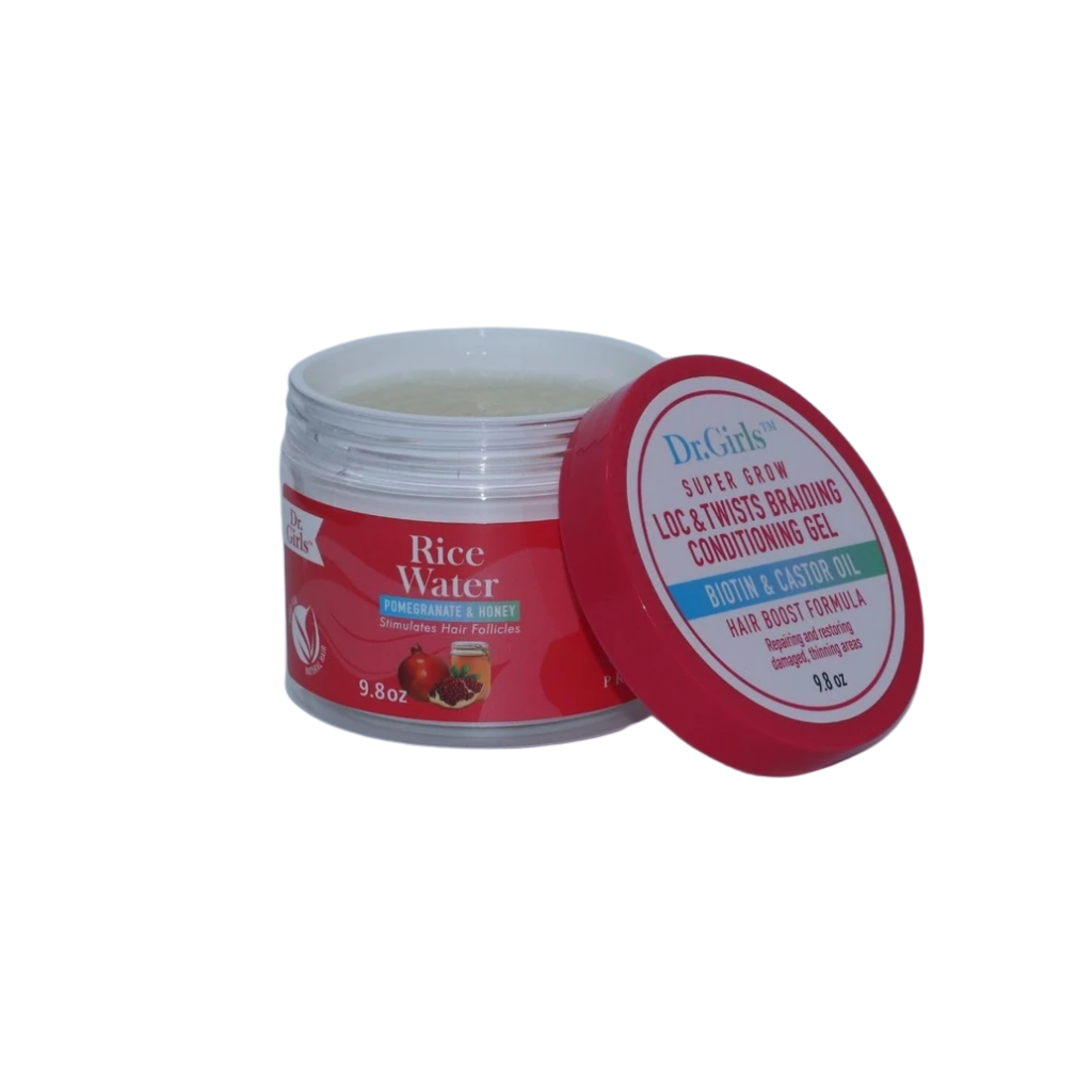 Dr. Girls Rice Water Braiding Conditioning Gel Pomegranate Honey 9.8 oz