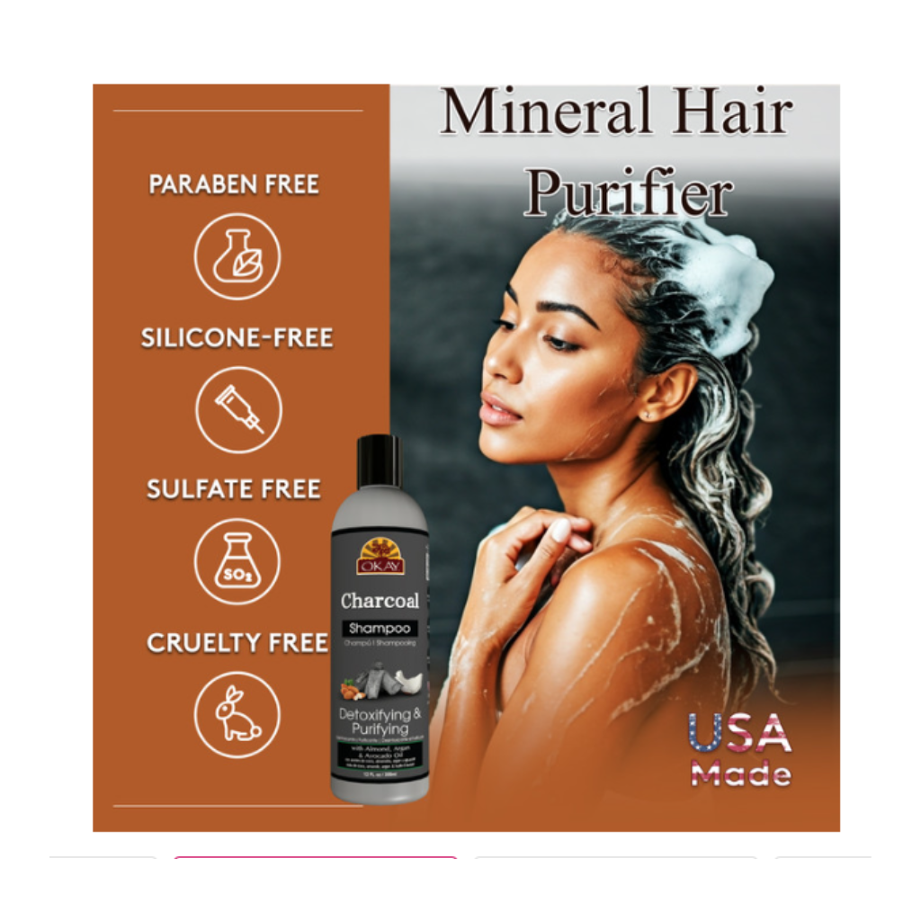 Okay Charcoal Shampoo 12 OZ - BRAID BEAUTY