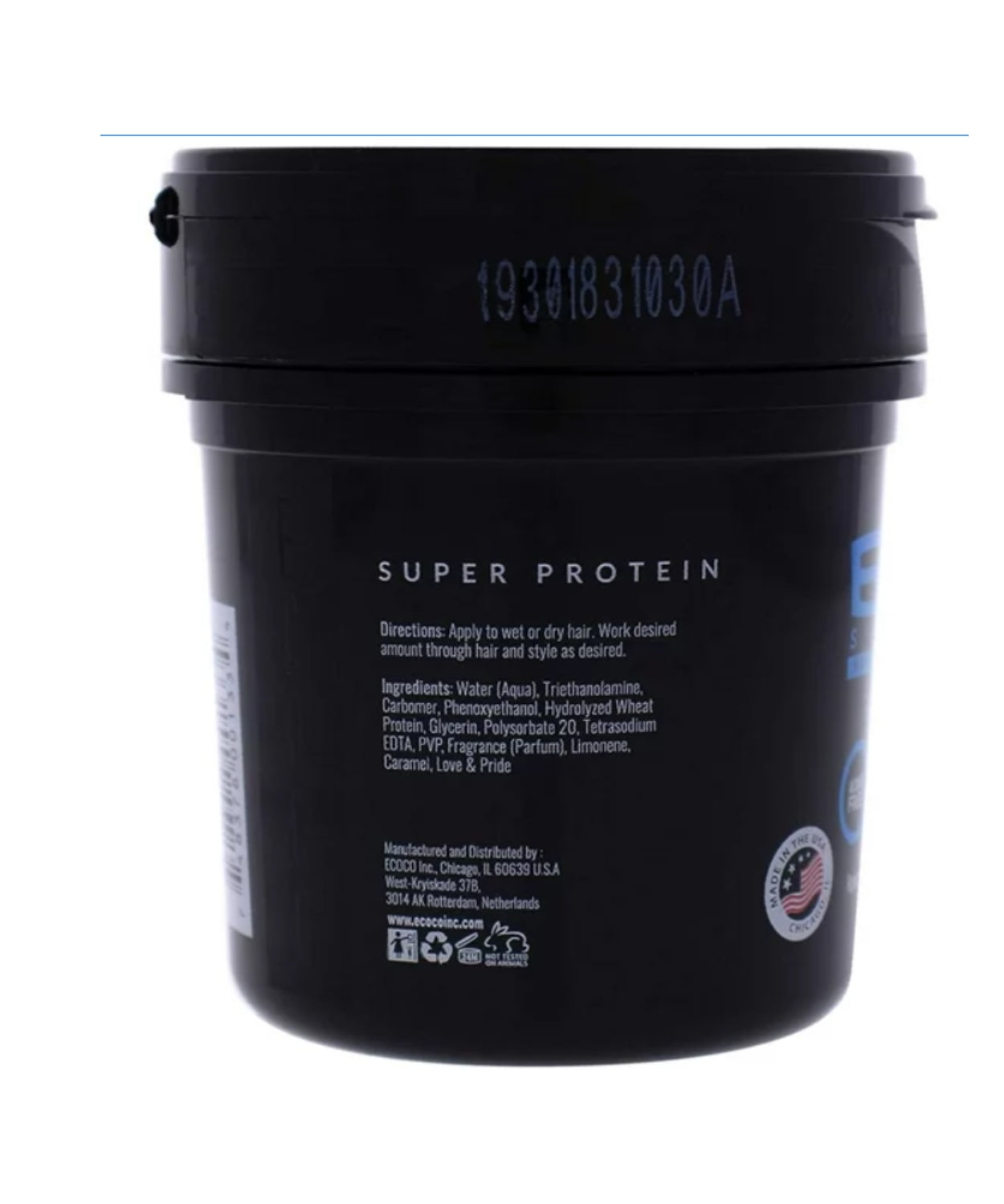 Eco Styling Gel Black Super Protein Black 8 Oz - BRAID BEAUTY