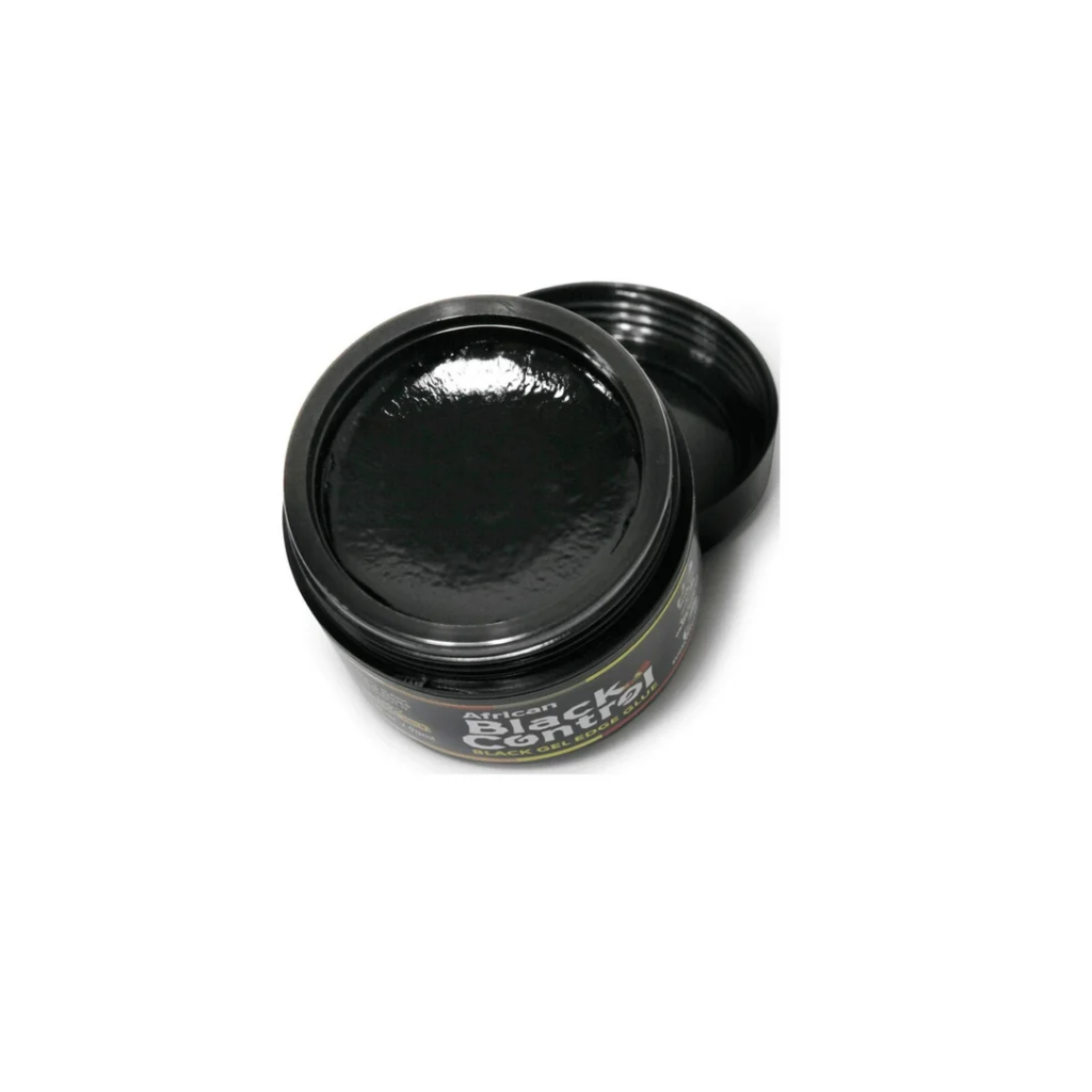 African Black Control Black Gel Edge Glue- 5X Extreme Hold - BRAID BEAUTY