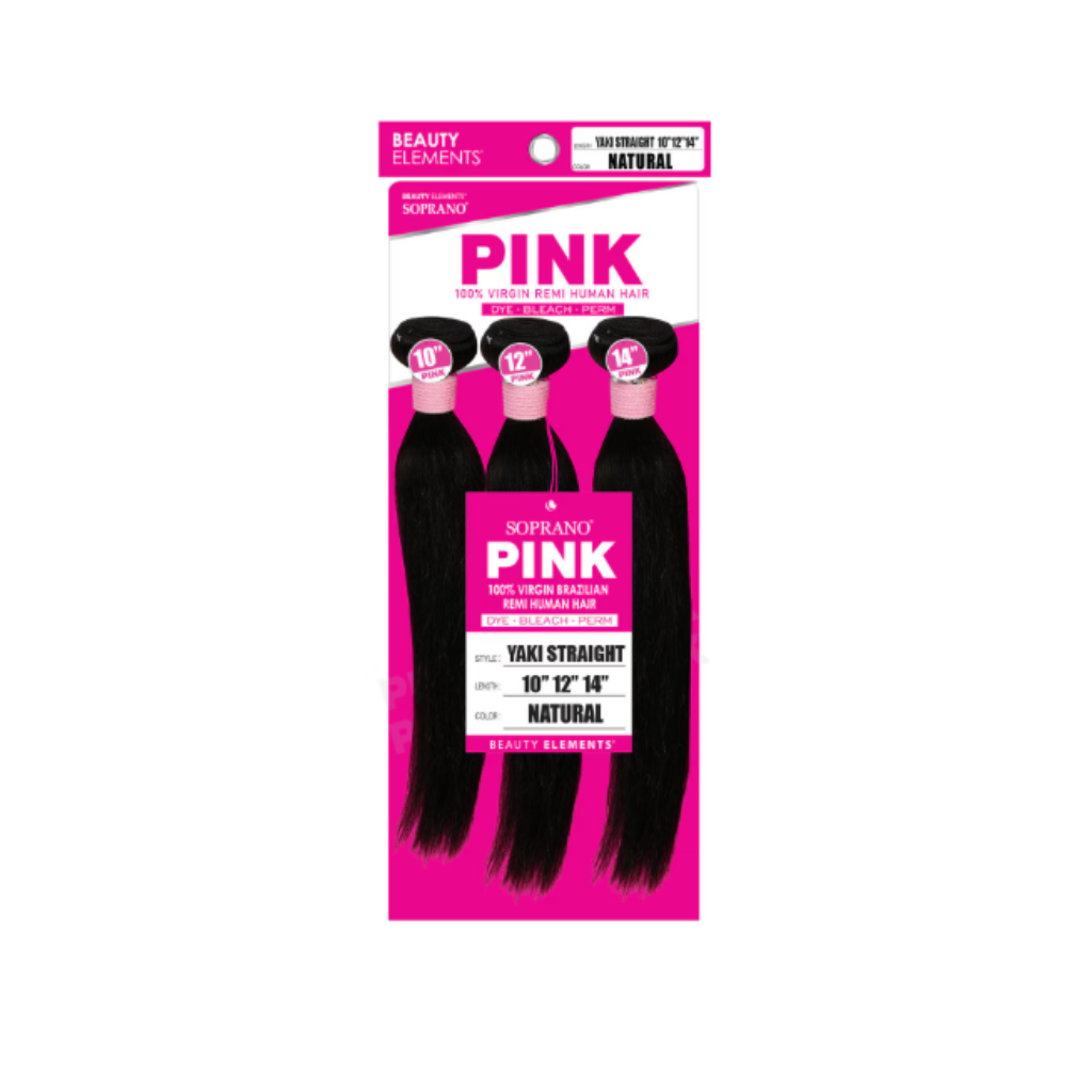 Beauty Elements SOPRANO HH VIRGIN PINK YAKI STRAIGHT 3pcs