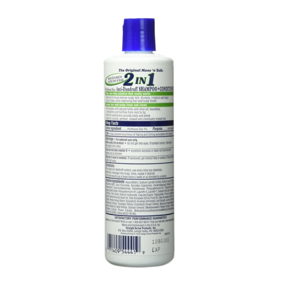 MANE 'N TAIL 2 in 1 Anti-Dandruff Shampoo and Conditioner 12 OZ - BRAID BEAUTY