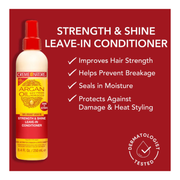 Creme of Nature Argan Oil Strength & Shine Leave-in Conditioner 8.4 oz - BRAID BEAUTY