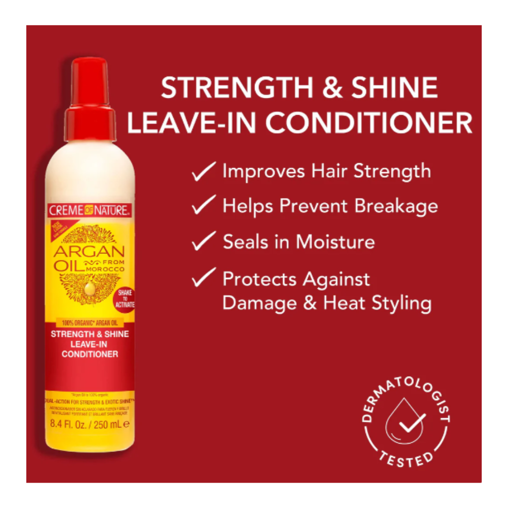 Creme of Nature Argan Oil Strength & Shine Leave-in Conditioner 8.4 oz - BRAID BEAUTY