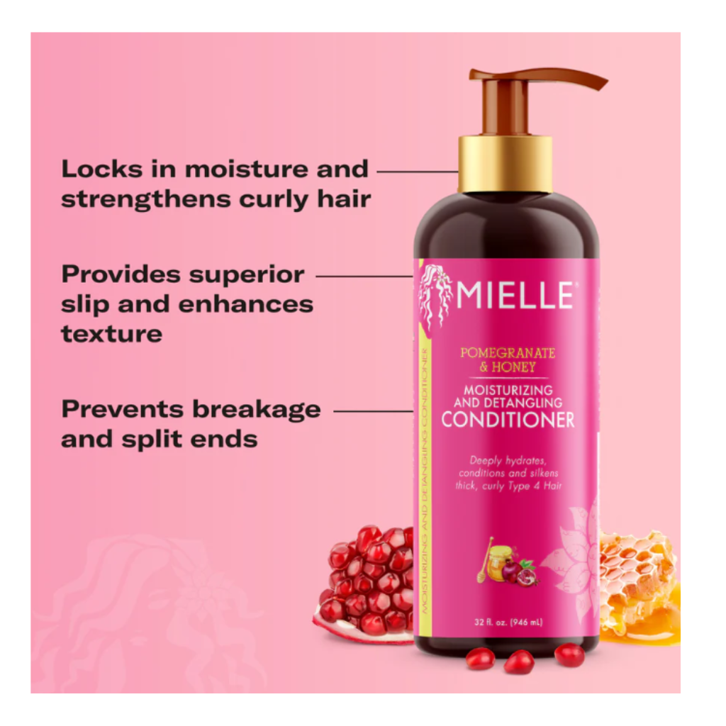 Mielle Pomegranate &amp; Honey Detangling Shampoo 12 OZ - BRAID BEAUTY