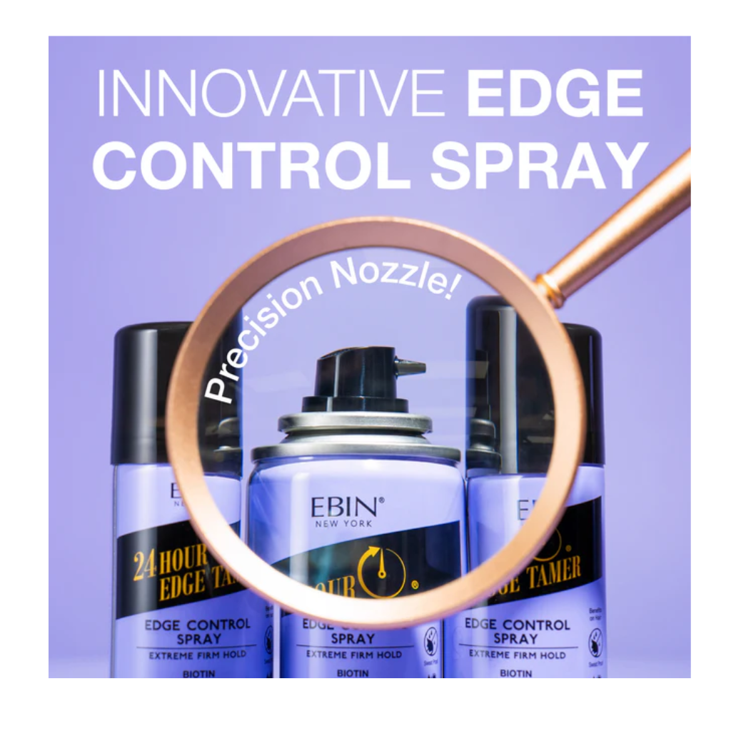 EBIN NEW YORK 24 Hour Edge Tamer - Edge Control Spray Extreme Firm Hold - BRAID BEAUTY