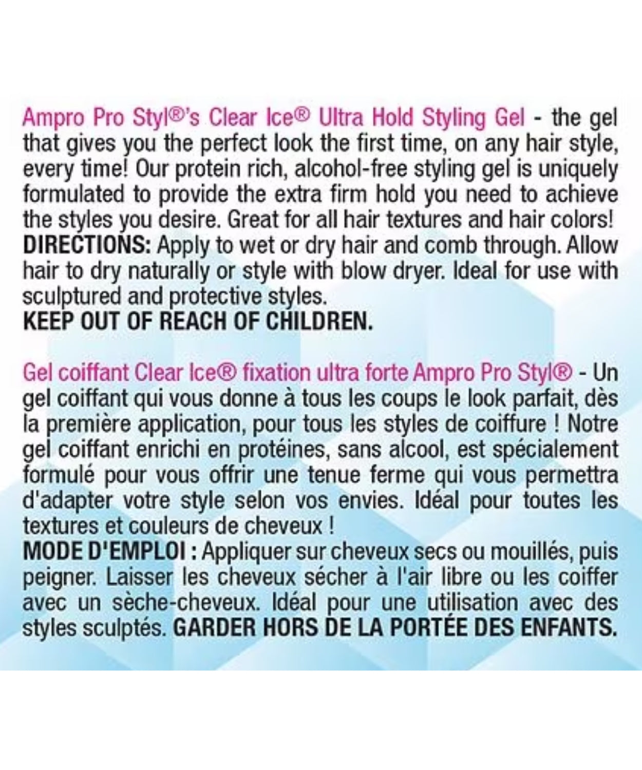 Ampro Pro Clear Ice Protein Rich Ultra Hold 8.8 oz - BRAID BEAUTY