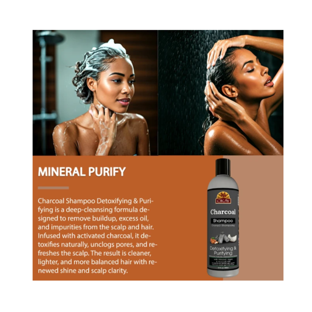 Okay Charcoal Shampoo 12 OZ - BRAID BEAUTY