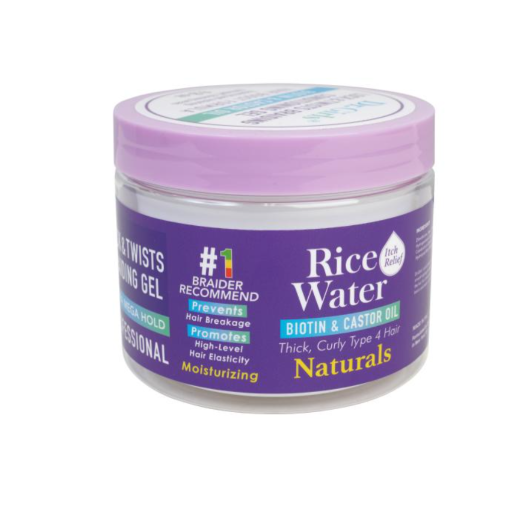 Dr. Girls Rice Water Braiding Conditioning Edge Gel Blue Berry 9.8oz - BRAID BEAUTY