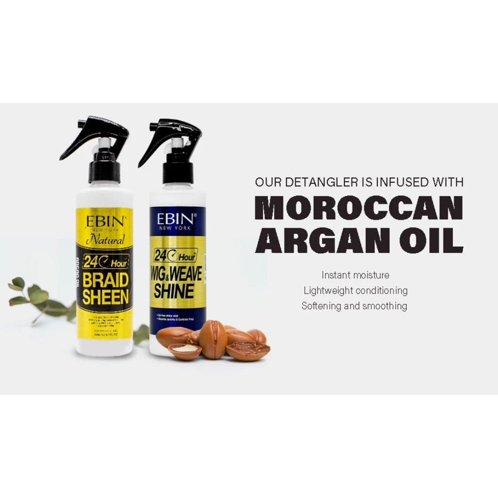 EBIN 24 Hour Argan Oil Wig & Weave Shine Spray (8.5oz) EBIN 24 Hour Argan Oil Wig & Weave Shine Spray (8.5oz)