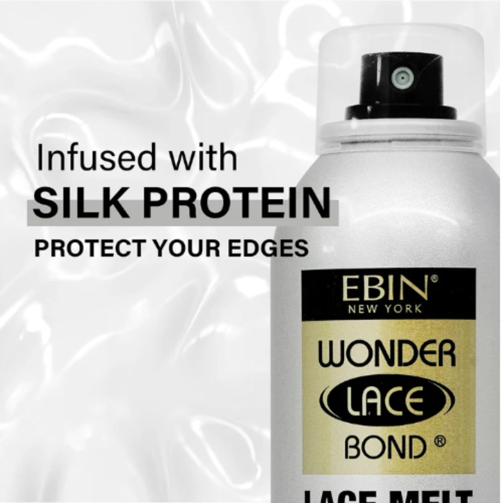 Ebin Wonder Lace Bond Wig Melt Spray Long Lasting Hold W/VitaminE (2.7 Oz).