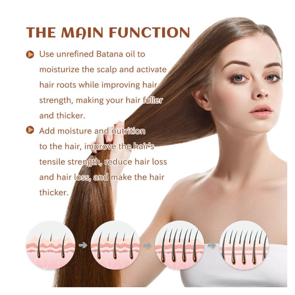 eelhoe 100% UNREFINED BATANA OIL REVITALIZED HAIR GROWTH & STRENGHT - BRAID BEAUTY