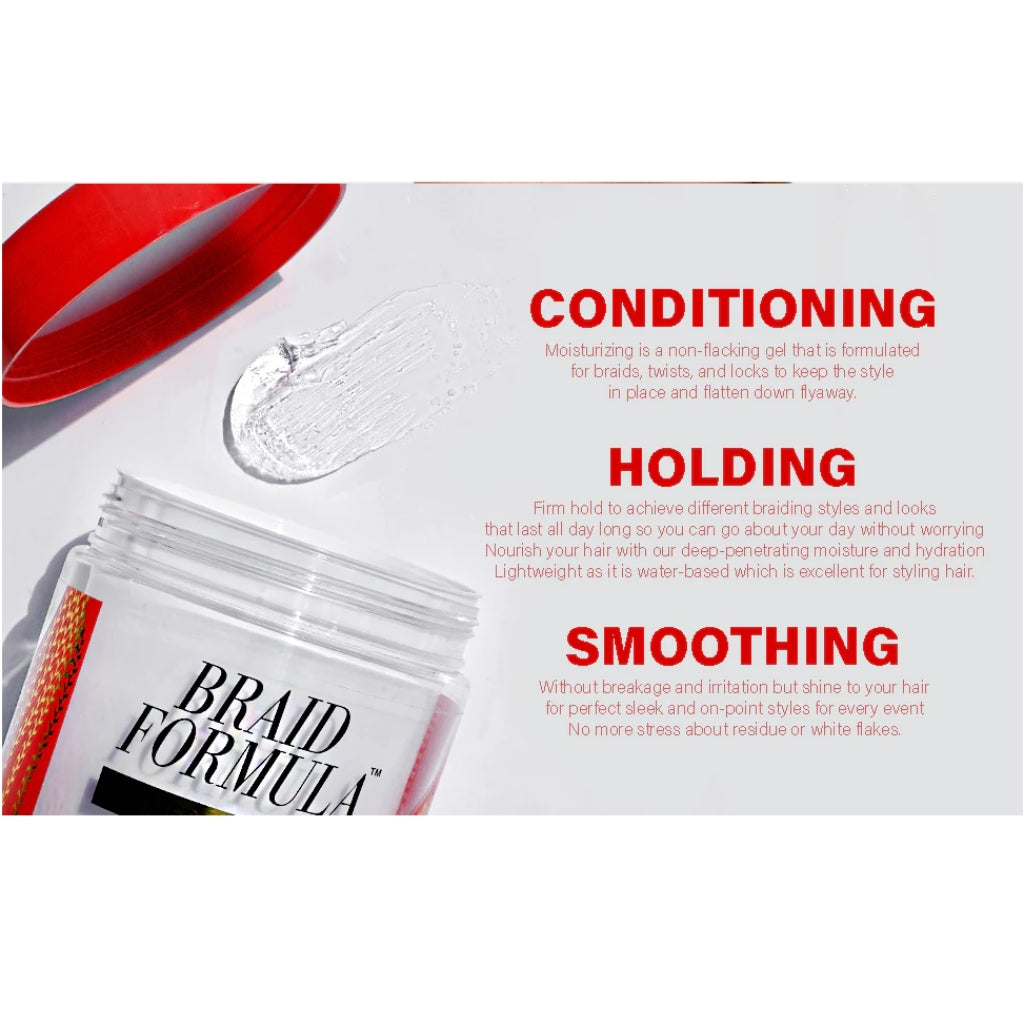 EBIN NEW YORK Braid Formula Conditioning Gel, Super Hold, 11 Oz  Great for  Braiding, Twisting, Edges, No Residue, No Flaking, Strong Hold, High Shine,  Smoothing with Clean, No Build-up : 