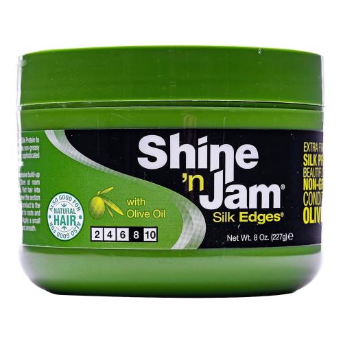 Ampro Shine 'n Jam Silk Edges Olive Oil Gel 8 oz.