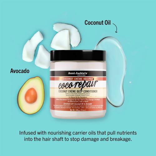 Aunt Jackie’s Coco Repair Coconut Creme Deep Conditioner 15 oz. - BRAID BEAUTY