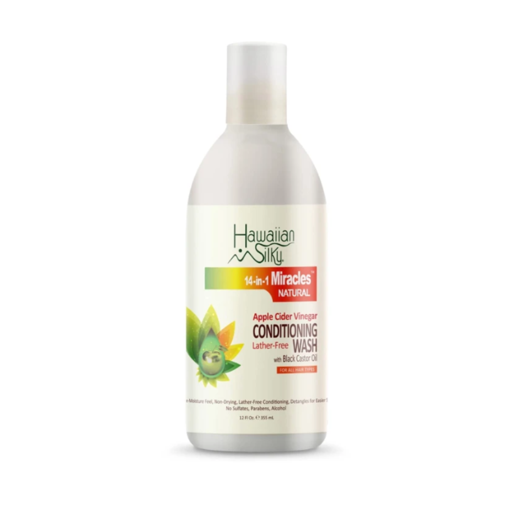 Hawaiian Silky 14 In 1 Miracle Natural Hair Balanced Apple Cider Vinegar Conditioning Wash 12 OZ - BRAID BEAUTY