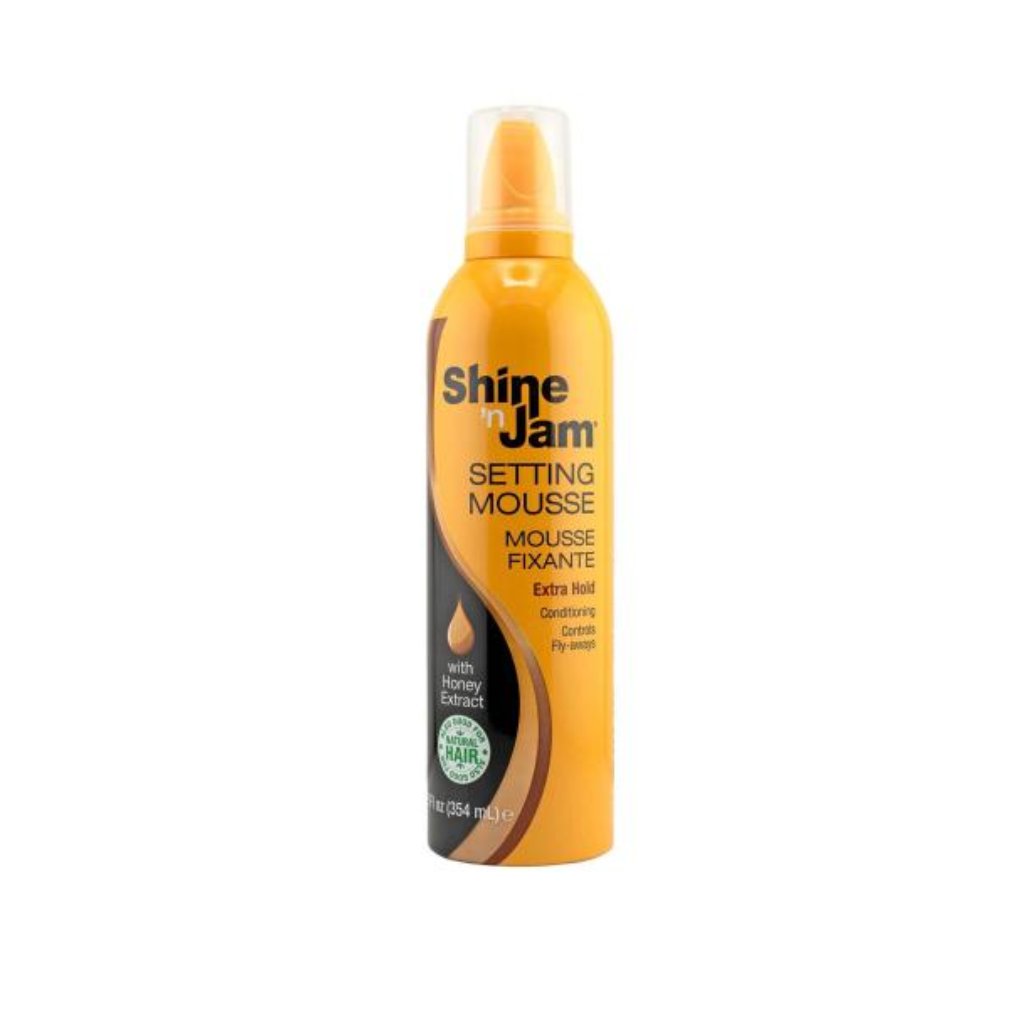 AMPRO SHINE N JAM SETTING MOUSSE EXTRA HOLD 12 OZ YELLOW