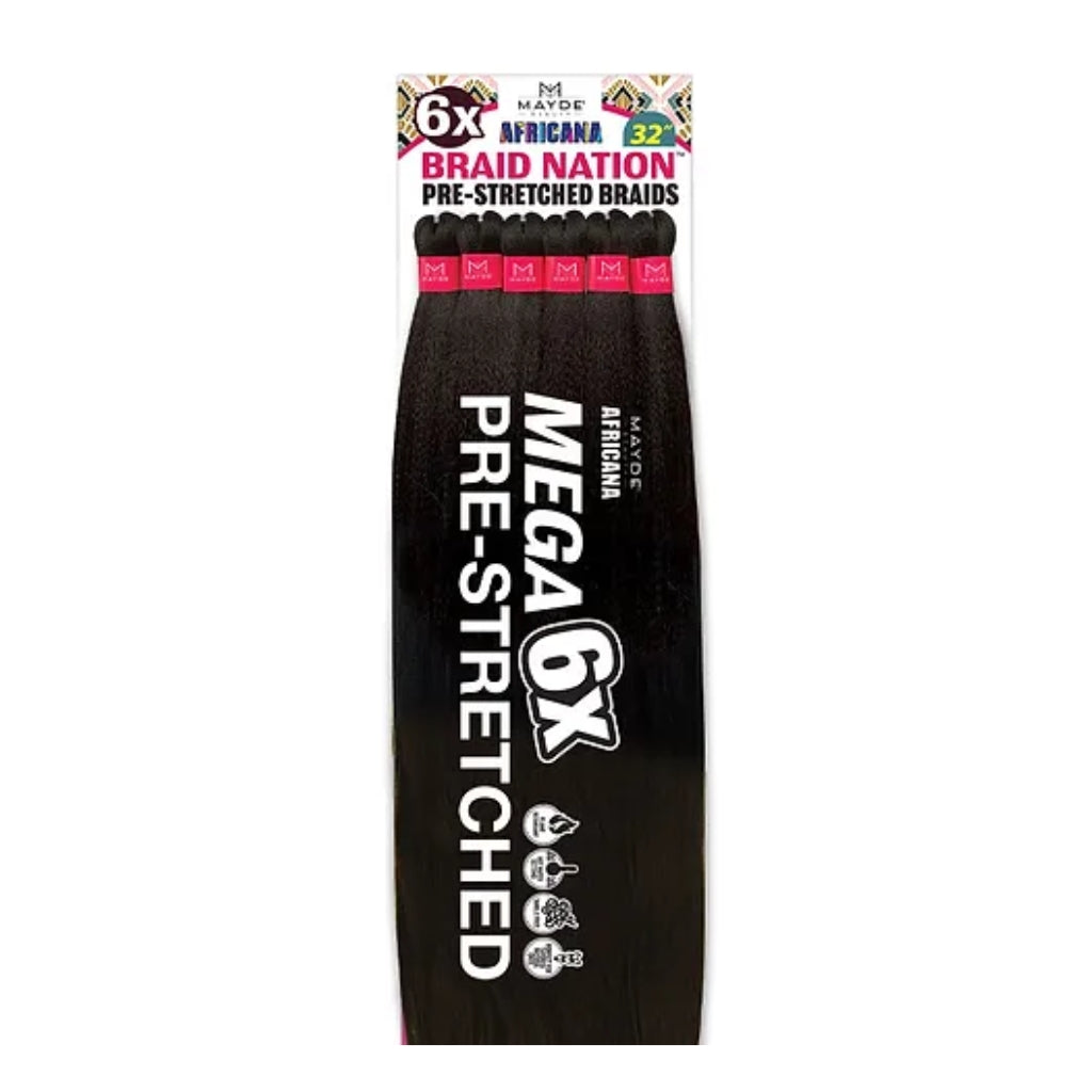 Mayde Beauty  6X Braid Nation Pre-Stretched 32" - BRAID BEAUTY