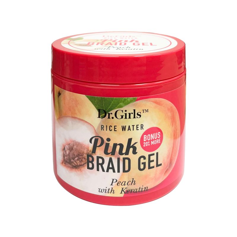 Dr. Girls Pink Braid Gel, Peach with Keratin (Extra Mega Hold) 10.15 oz.