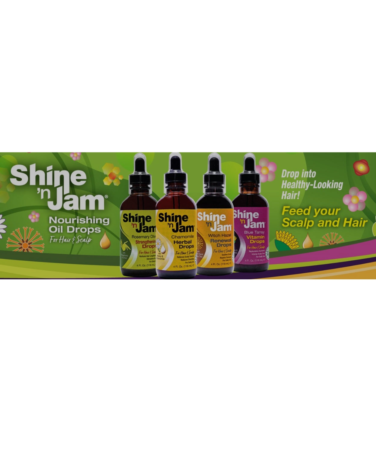 AMPRO SHINE N JAM DROPS ROSEMARY OLIVE STRENGTHENING 4 OZ - BRAID BEAUTY