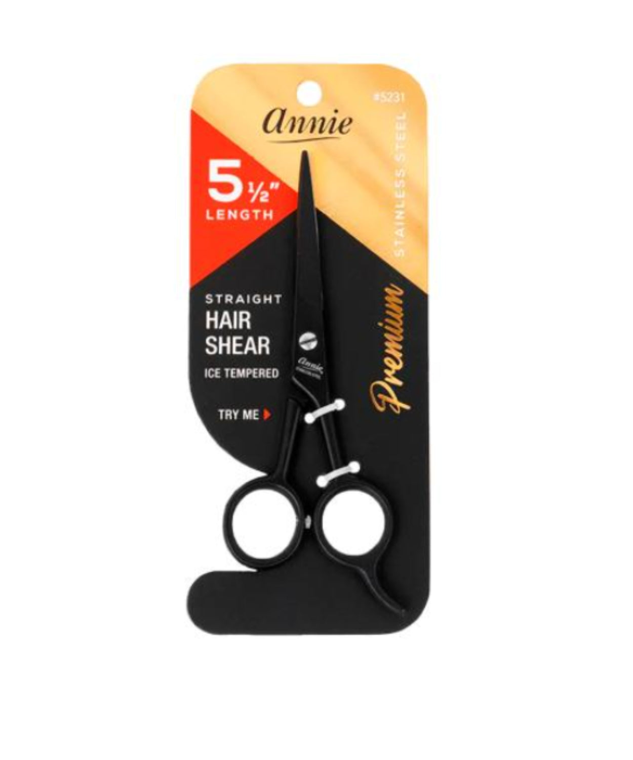 Annie Premium Stainless Steel Straight Hair Shear 5 1/2" #5024 (Silver) - BRAID BEAUTY