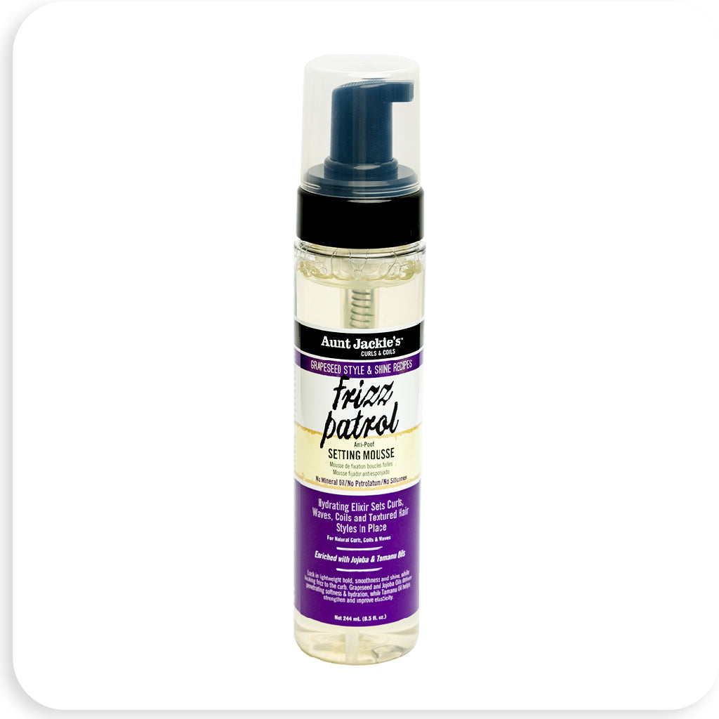 Aunt Jackie's Grape Seed Frizz Patrol Setting Mousse 8.5 oz - BRAID BEAUTY INC