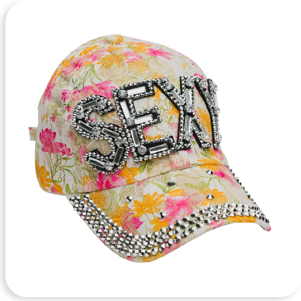 '-Sexy Flower 04- Rhinestone Cap - BRAID BEAUTY INC