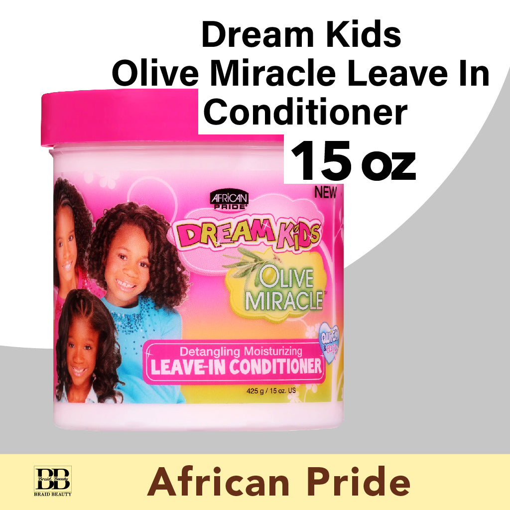 African Pride Dream Kids Olive Miracle Leave In Conditioner, 15 Oz - BRAID BEAUTY