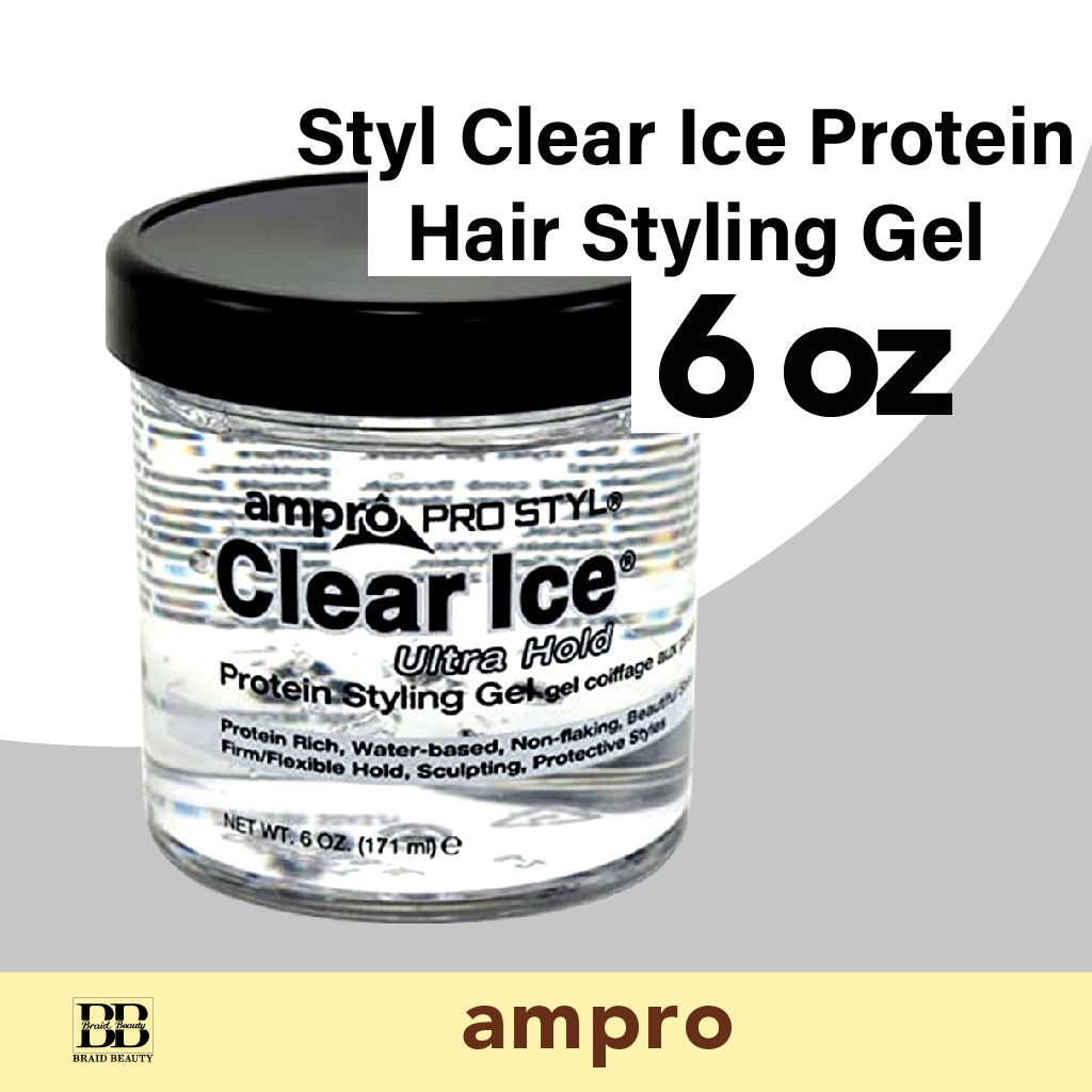 Ampro Pro Styl Clear Ice Protein Hair Styling Gel 6 oz - BRAID BEAUTY