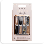 Cala Nail Tip Long Coffin Marble/BLK/Glitter #87862 - BRAID BEAUTY