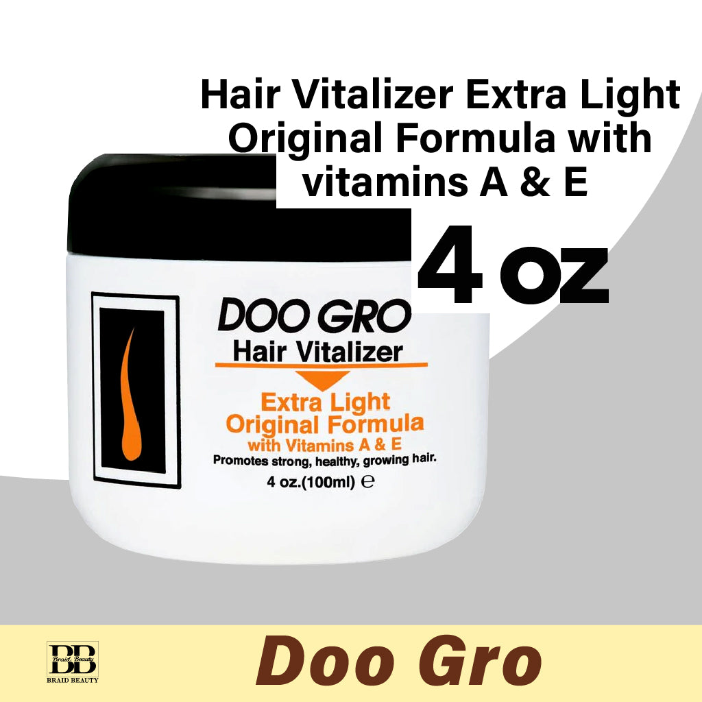DOO GRO Hair Vitalizer Extra Light Original Formula with vitamins A & E 4 oz - BRAID BEAUTY
