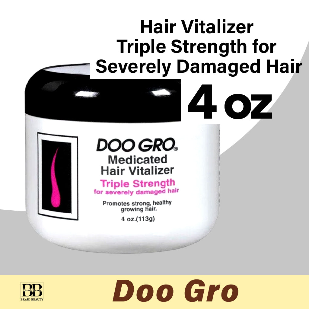 DOO GRO Hair Vitalizer Triple Strength for Severely Damaged Hair 4 oz - BRAID BEAUTY