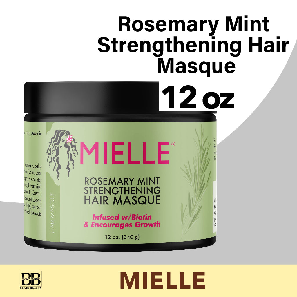 MIELLE Rosemary Mint Strengthening Hair Masque 12 oz - BRAID BEAUTY