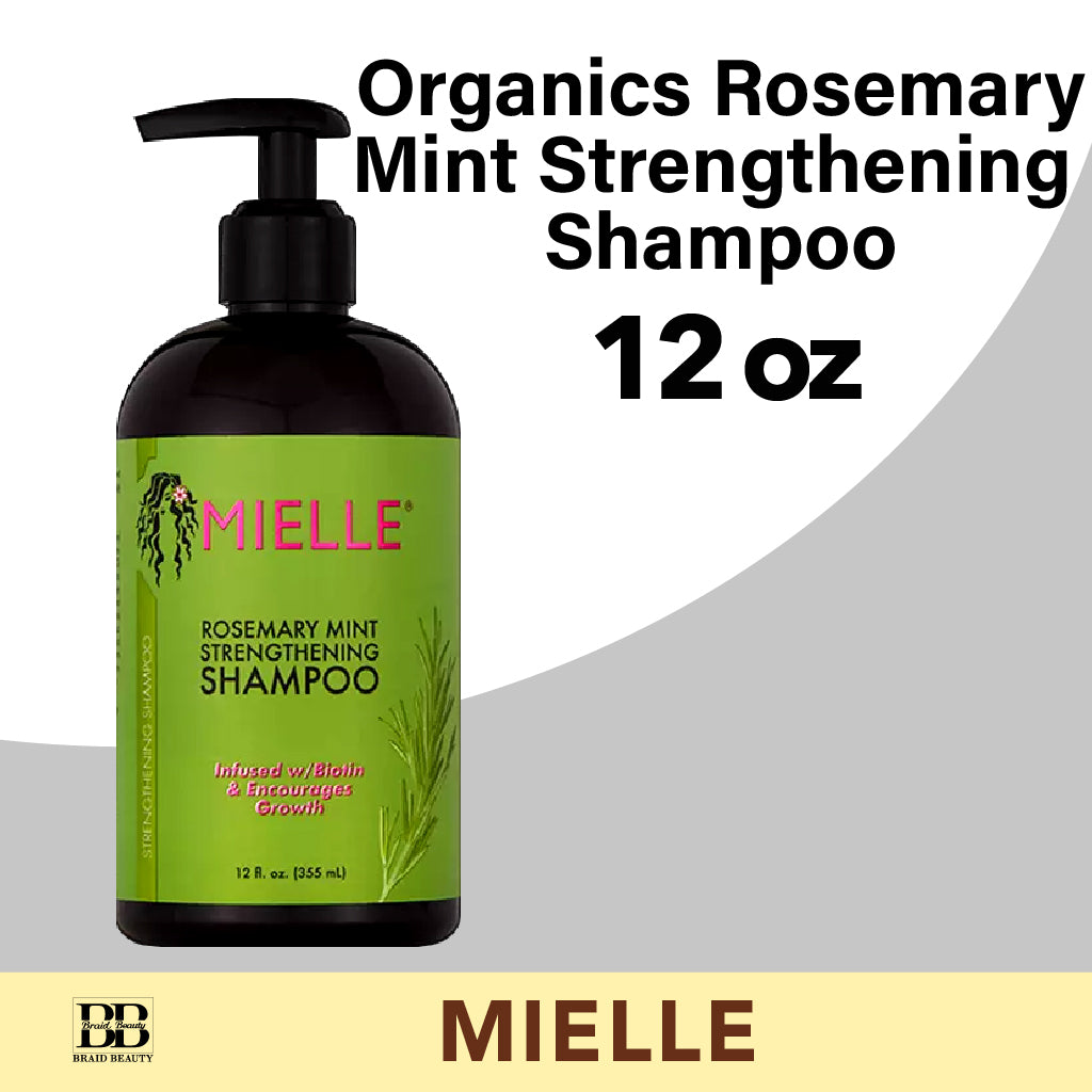 Mielle Organics Rosemary Mint Strengthening Shampoo 12 oz BRAID BEAUTY