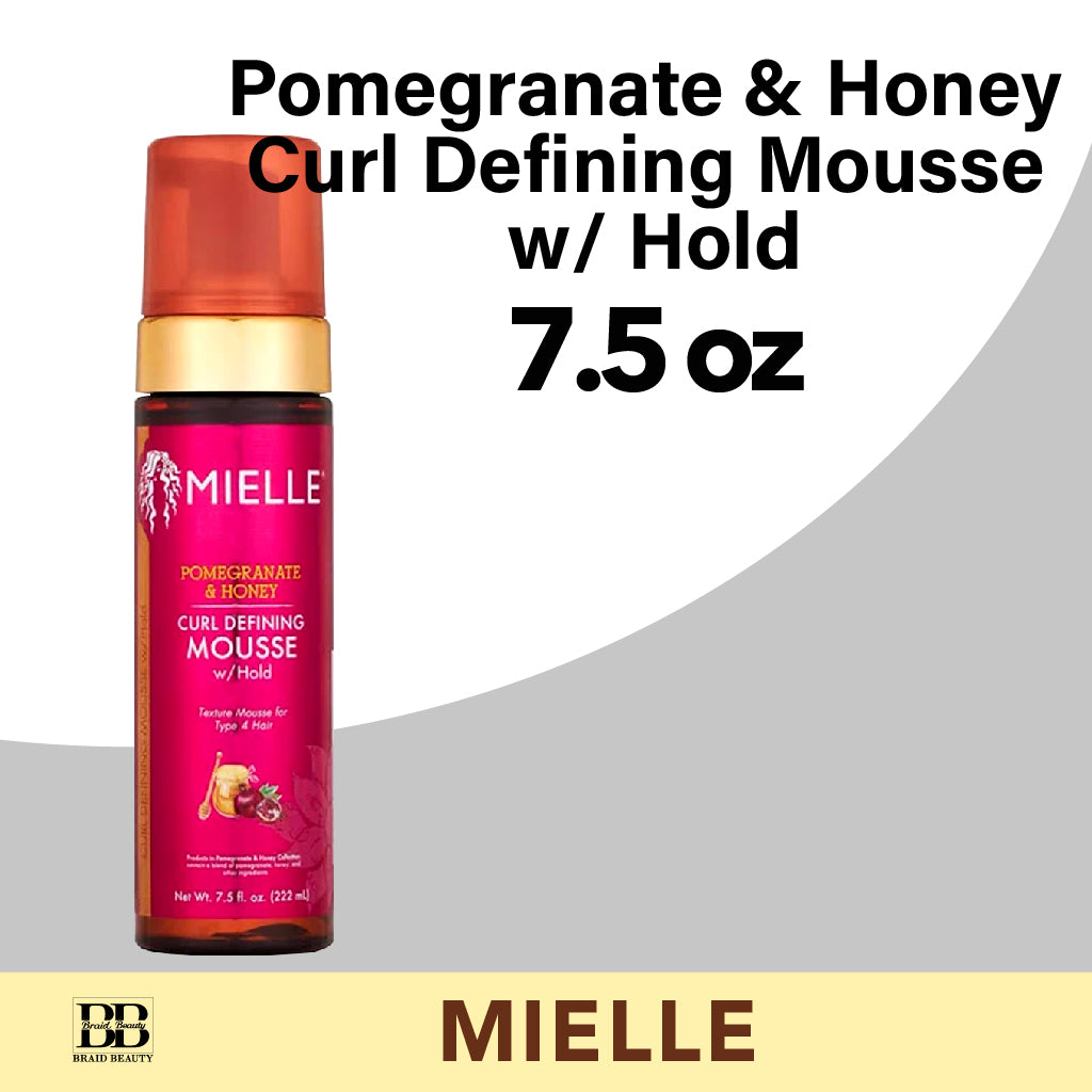 Mielle Pomegranate & Honey Curl Defining Mousse w/ Hold, 7.5 OZ - BRAID BEAUTY