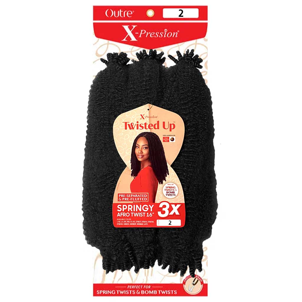 Outre Crochet Braids X-Pression Twisted Up 3X Springy Afro Twist 16" - BRAID BEAUTY