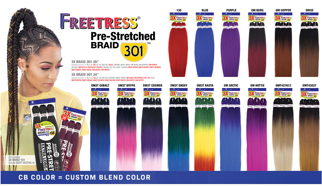 FreeTress Natural Texture Braids 3X Pre-Stretched Braid 301 34" - BRAID BEAUTY