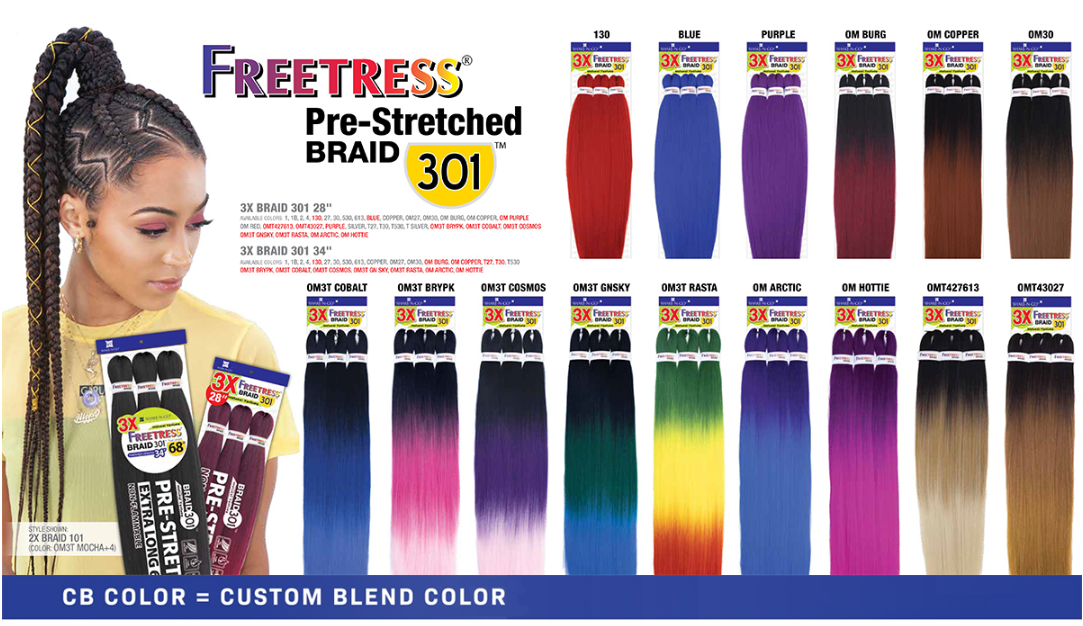 FreeTress Natural Texture Braids 3X Pre-Stretched Braid 301 56" - BRAID BEAUTY