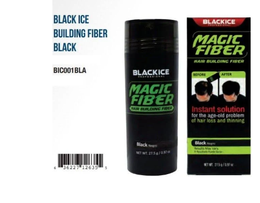 Black Ice Building Fiber Color Black 0.97oz - BRAID BEAUTY